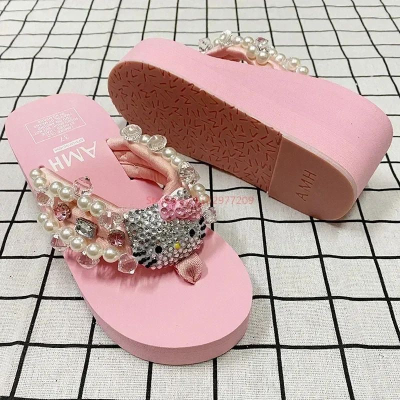Jeweled Hello Kitty Flip Flops